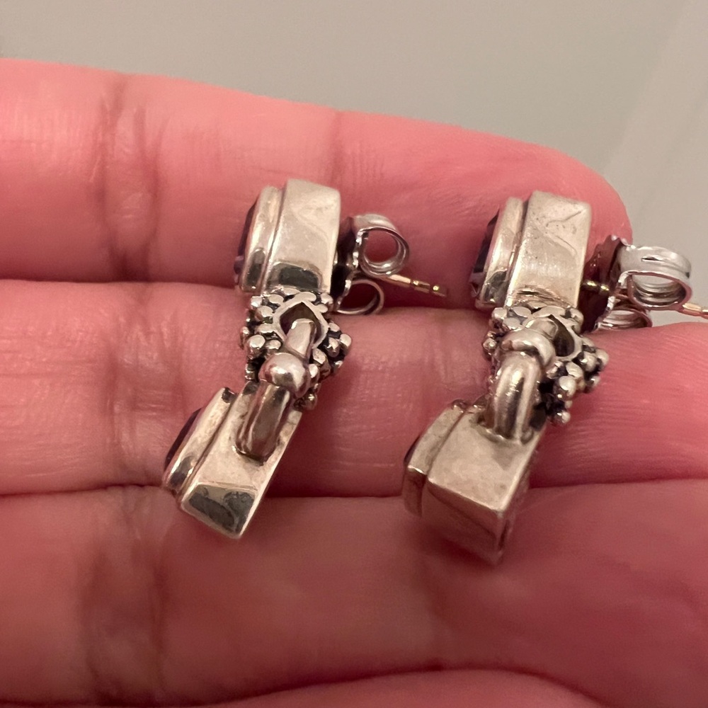 michael dawkins sterling Silver amethyst Earrings - Picture 4 of 10